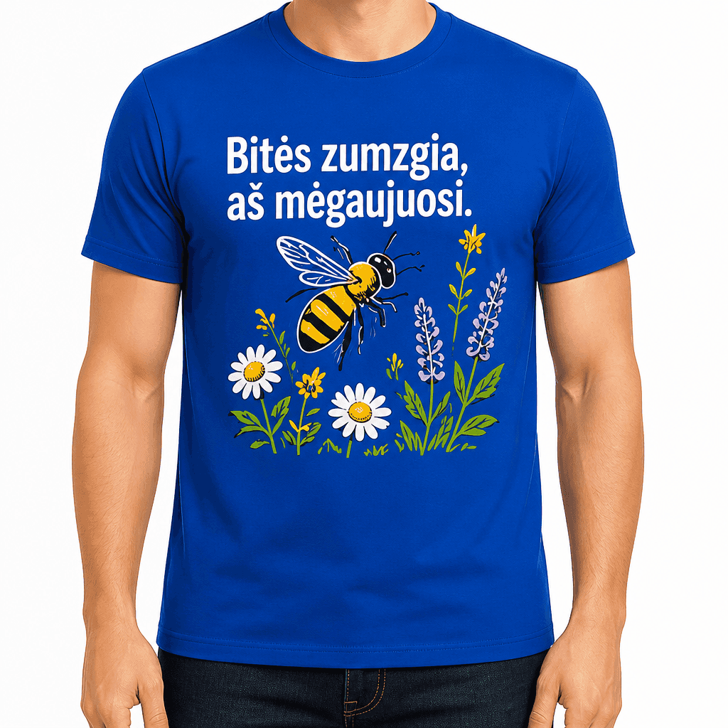 Marškinėlis bitininkui – Bitės zumzgia, aš mėgaujuosi.