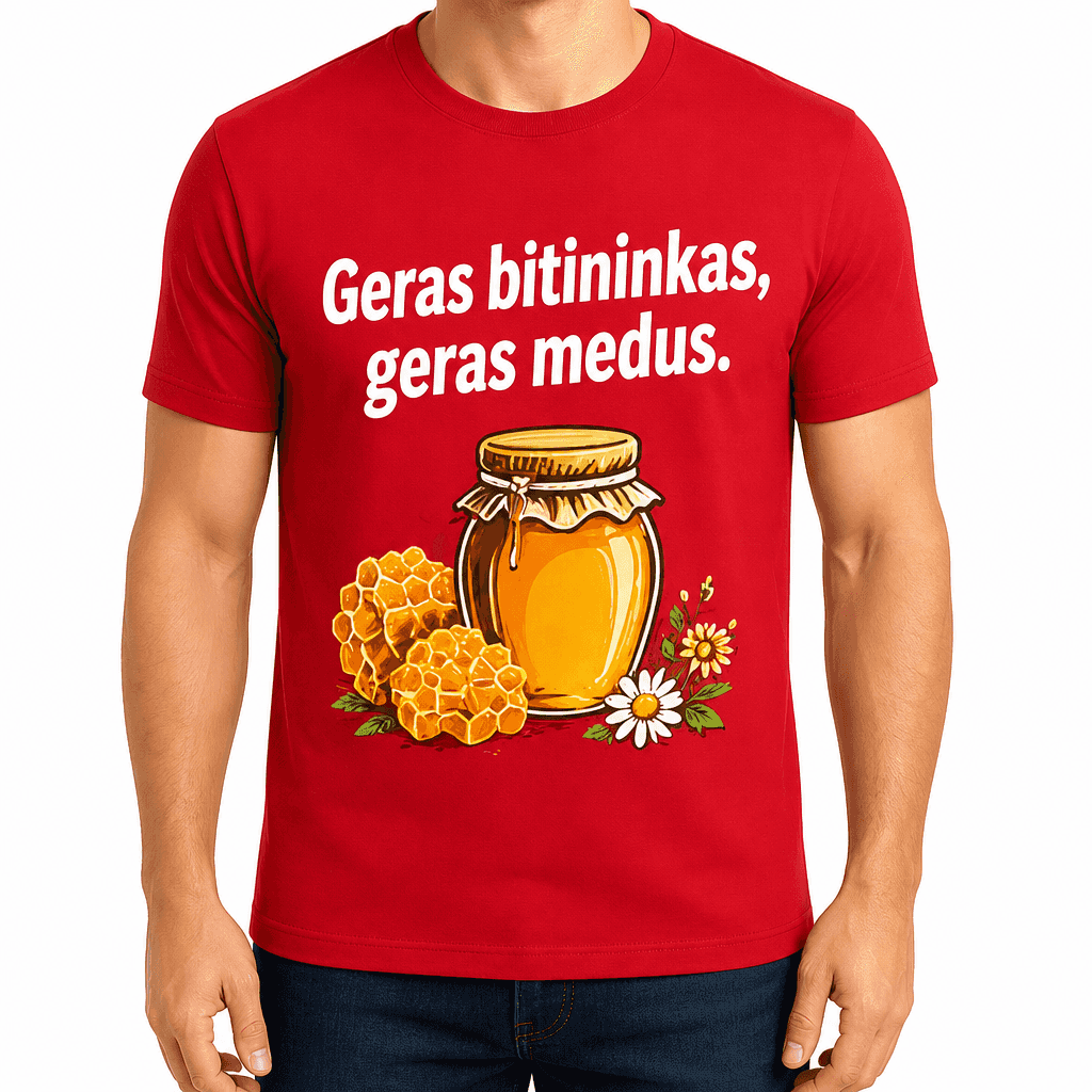 Marškinėlis bitininkui – Geras bitininkas, geras medus.