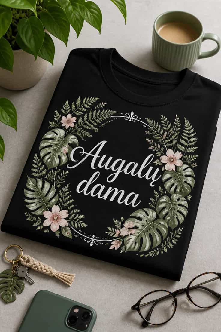 Marškinėliai augalų mylėtojoms „Augalų dama“