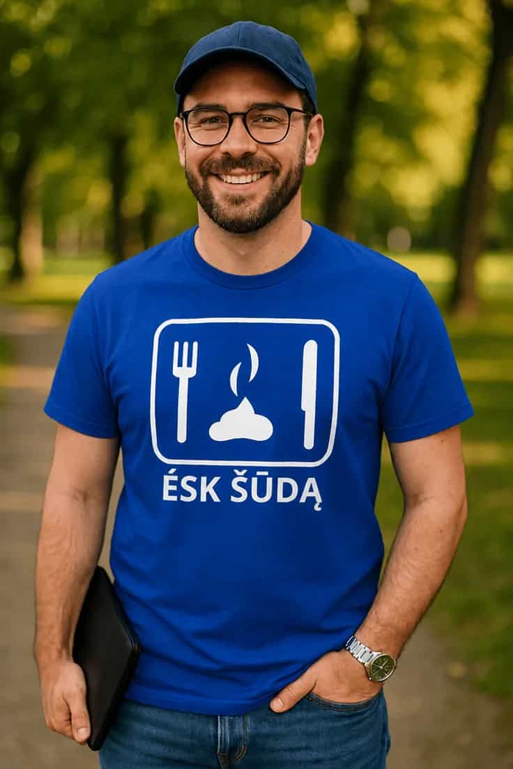 Juokingi marškinėliai Ėsk šūdą – ĖSK ŠŪDĄ