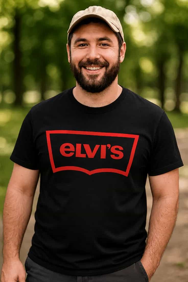 Juokingi marškinėliai su vardu eLVI'S