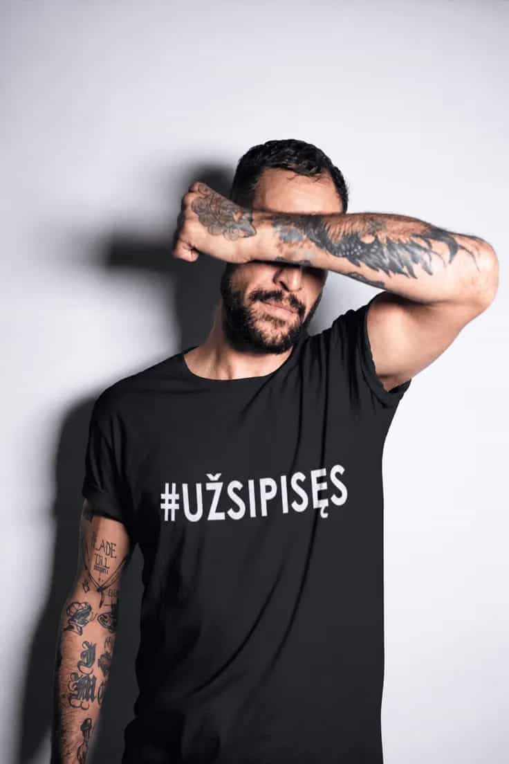 Juokingi marškinėliai Užsipisęs #UŽSIPISĘS