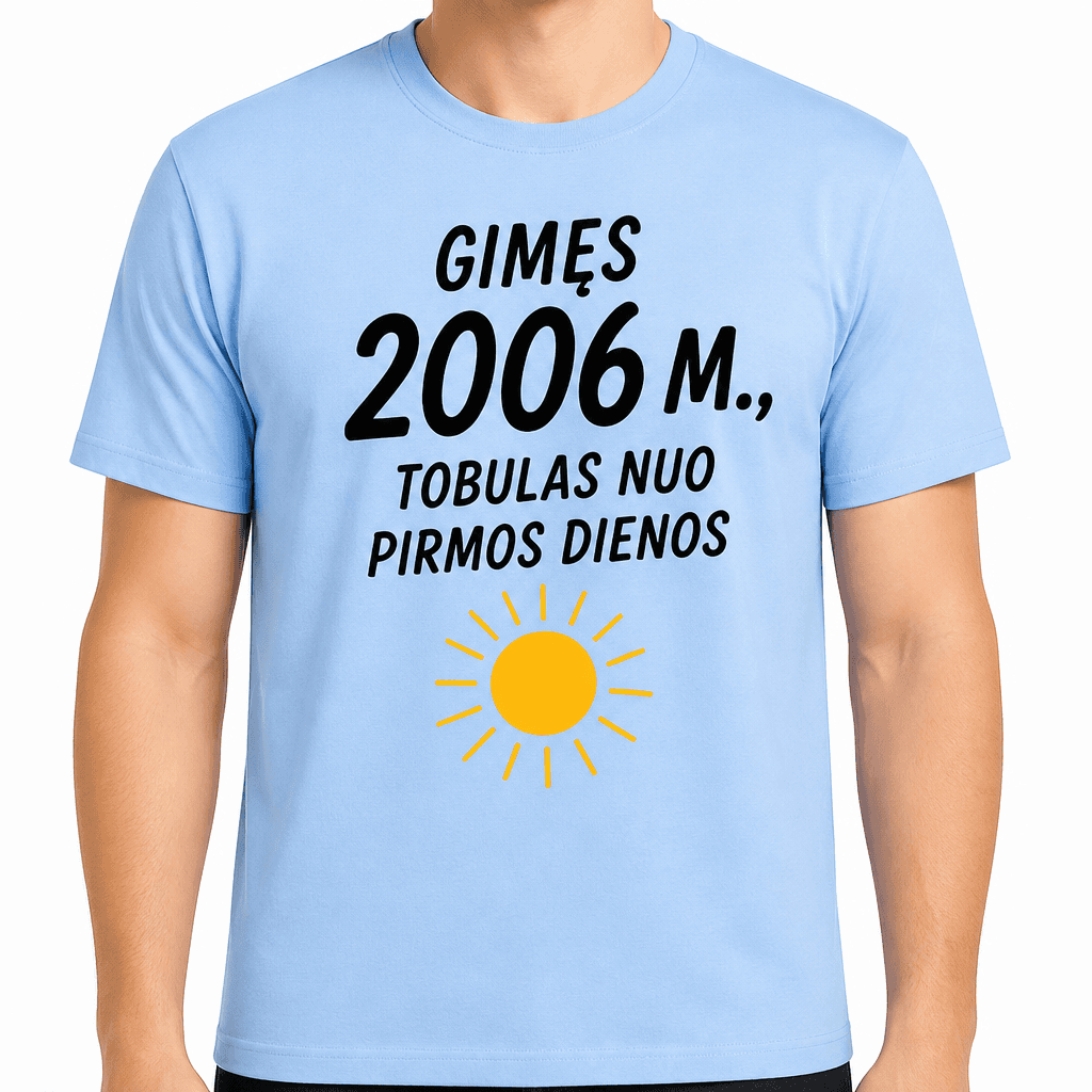 Marškinėliai 20-mečiui – Gimęs 2006 m., tobulas nuo pirmos dienos