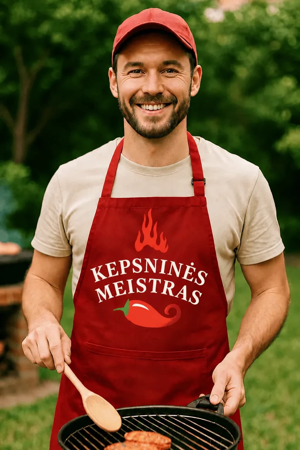 Juokinga prijuostė „Kepsninės meistras“