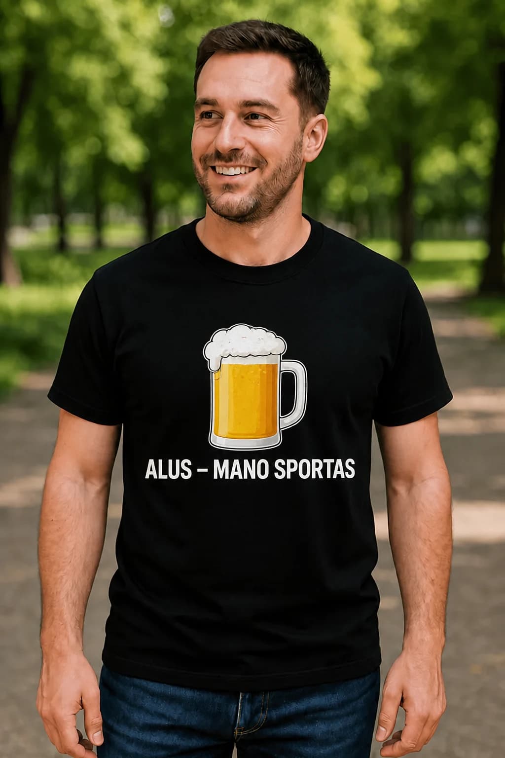 Juokingi marškinėliai „Alus – mano sportas“