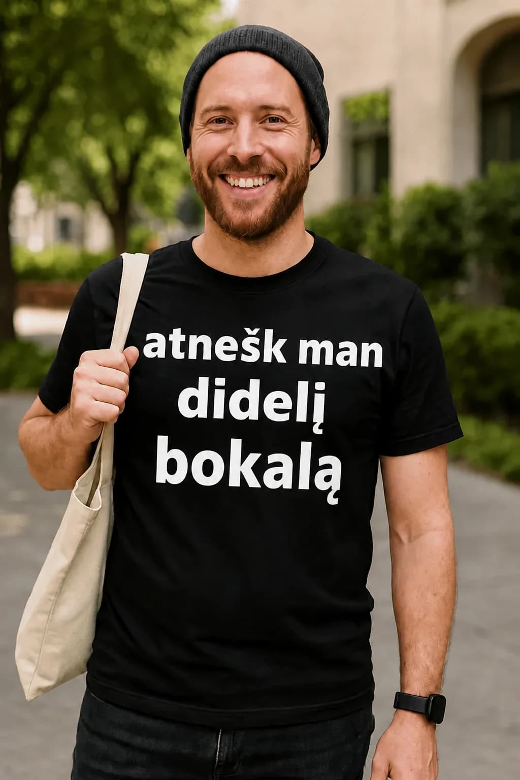 Juokingi marškinėliai „Atnešk man didelį bokalą“