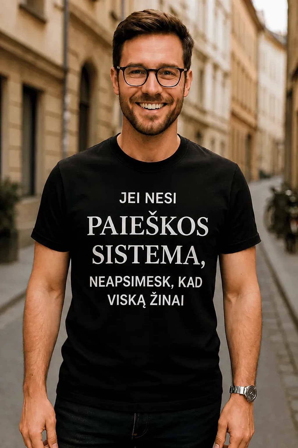 Juokingi marškinėliai „Neapsimesk, kad viską žinai“