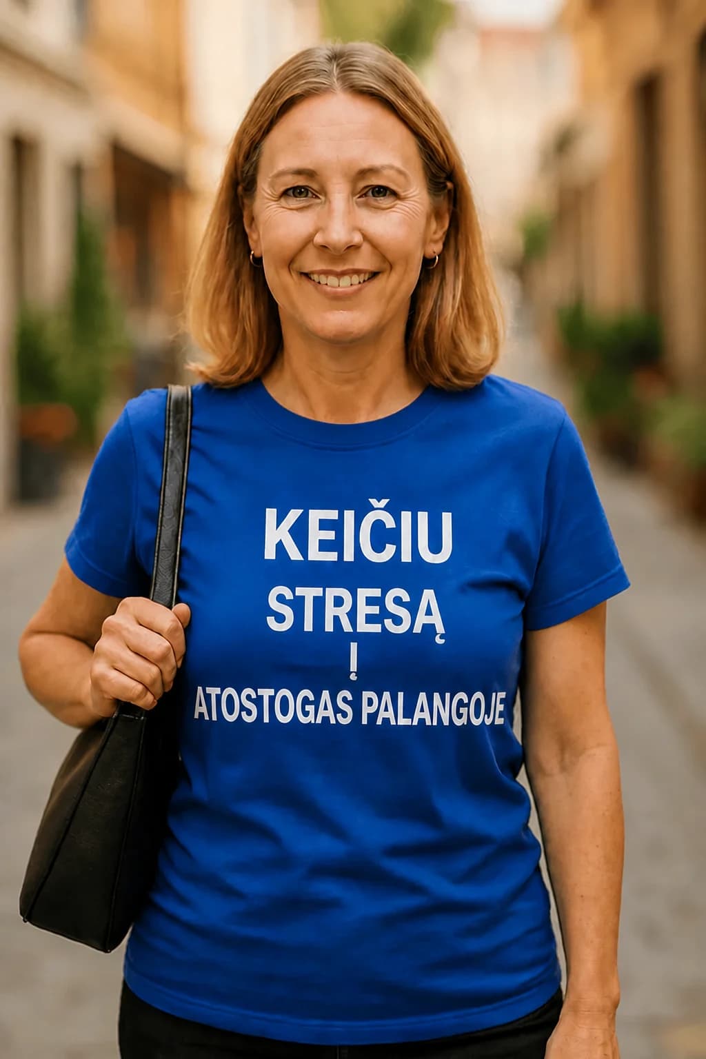 Juokingi marškinėliai „Keičiu stresą į atostogas Palangoje“