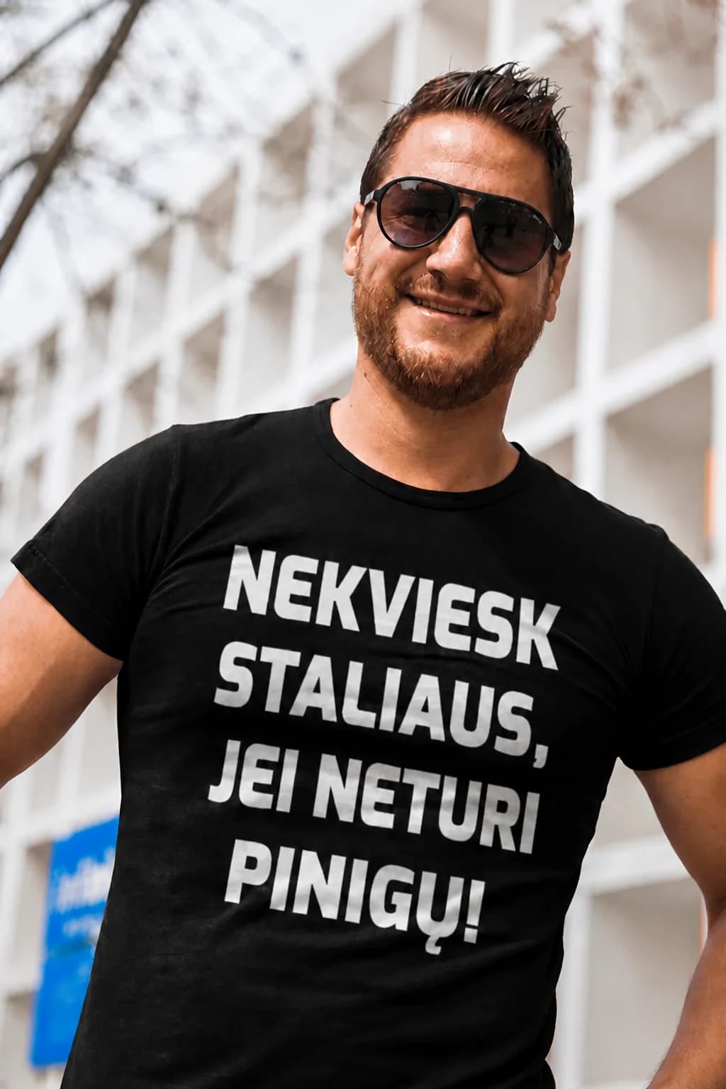 Juokingi marškinėliai „Nekviesk staliaus, jei neturi pinigų!“