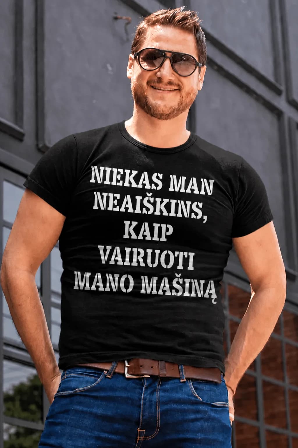 Juokingi marškinėliai „Niekas man neaiškins, kaip vairuoti“