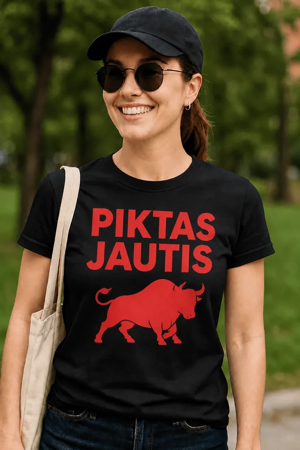 Juokingi marškinėliai „Piktas jautis“