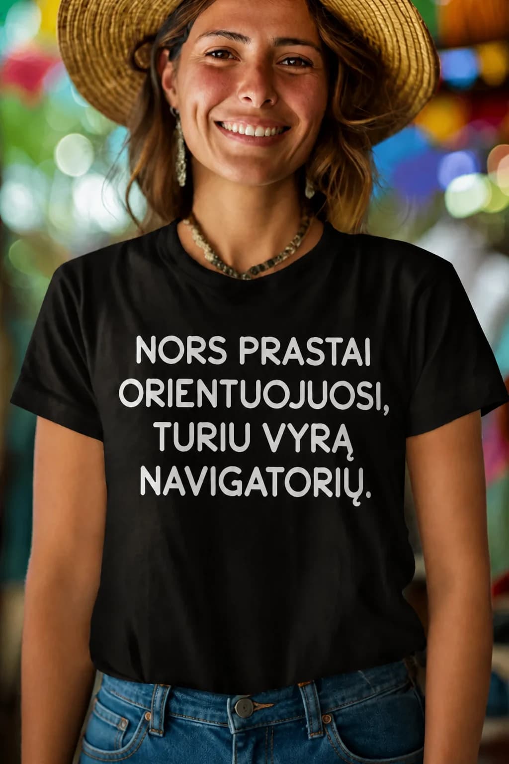 Juokingi marškinėliai „Turiu vyrą navigatorių“