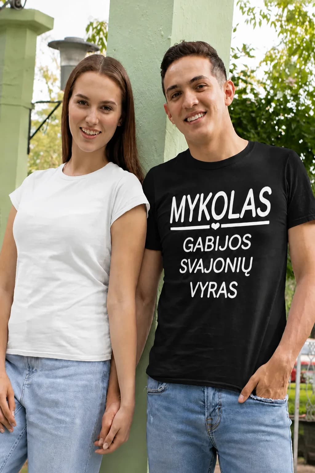 Juokingi marškinėliai „Svajonių vyras“ su vardais
