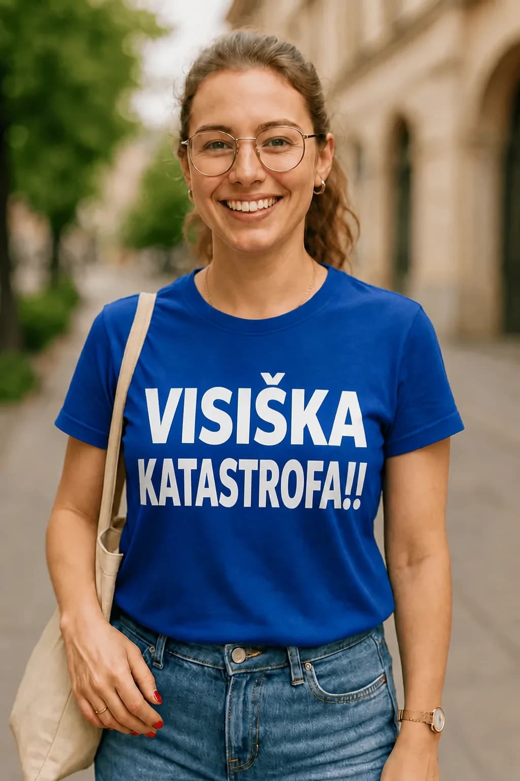 Juokingi marškinėliai „Visiška katastrofa!!“