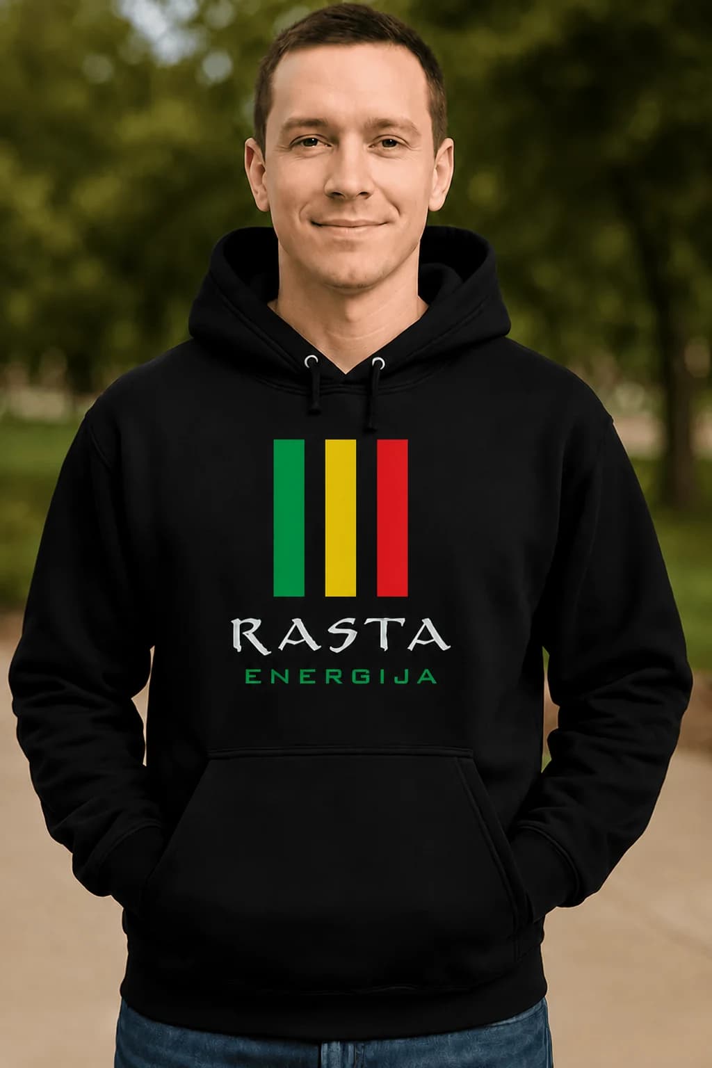Džemperis su gobtuvu „Rasta energija“