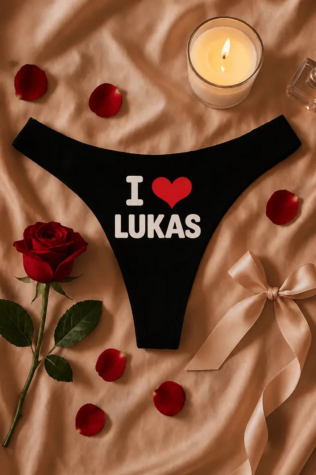 Moteriškos kelnaitės „I ❤“ su vardu