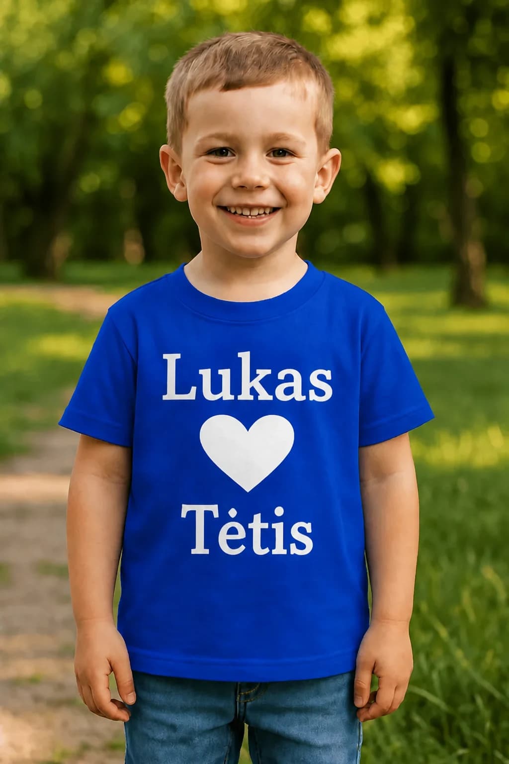 Vaikiški marškinėliai „Myliu tėtį“ su vardu