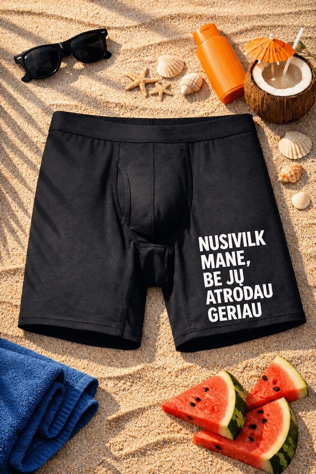 Juokingi bokseriai „Nusivilk mane, be jų atrodau geriau“