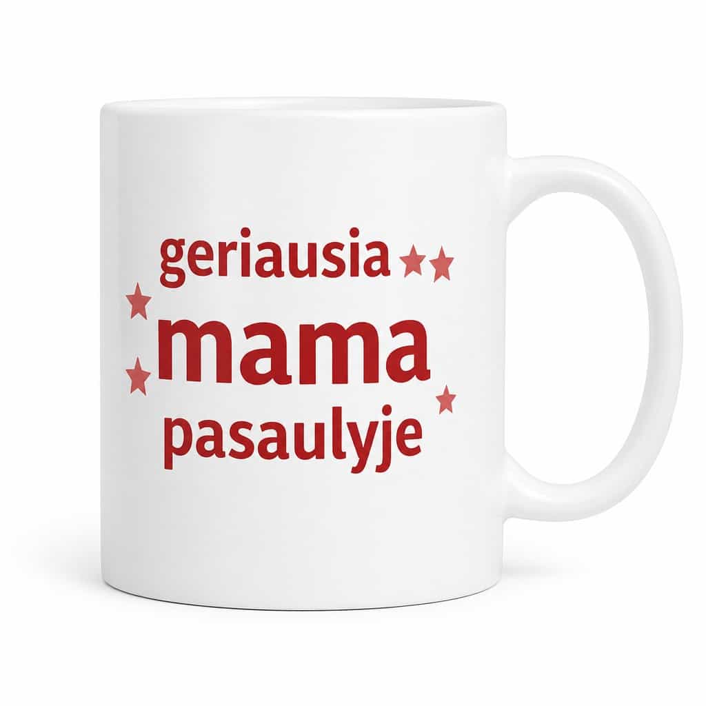 Puodelis Geriausiam žmogui pasaulyje su pasirinktu užrašu