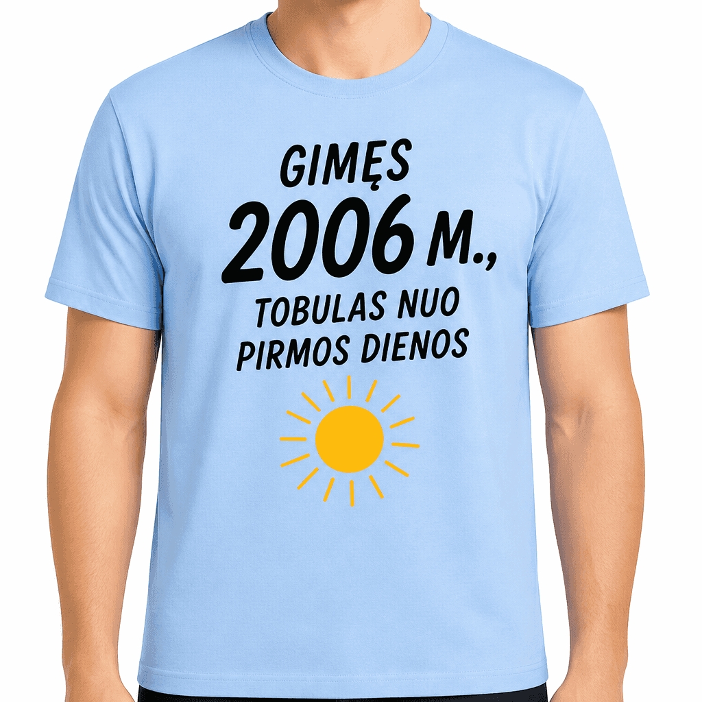 Marškinėliai 20-mečiui – Gimęs 2006 m., tobulas nuo pirmos dienos