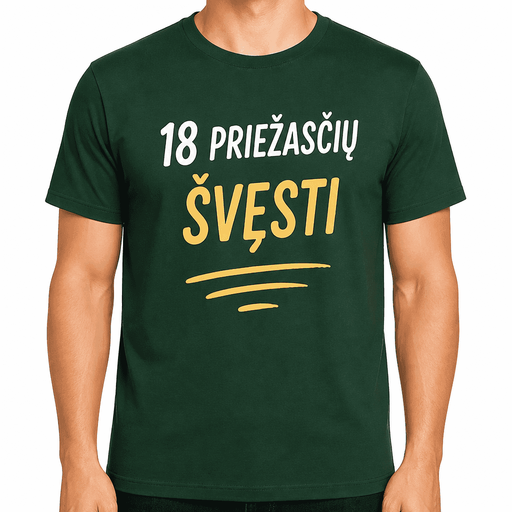 Marškinėliai 18-mečiui – 18 priežasčių švęsti