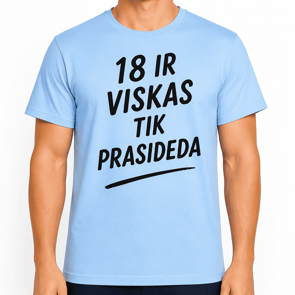 Marškinėliai 18-mečiui – 18 ir viskas tik prasideda