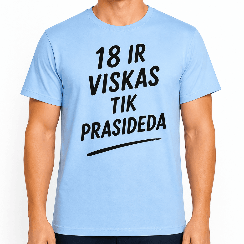 Marškinėliai 18-mečiui – 18 ir viskas tik prasideda