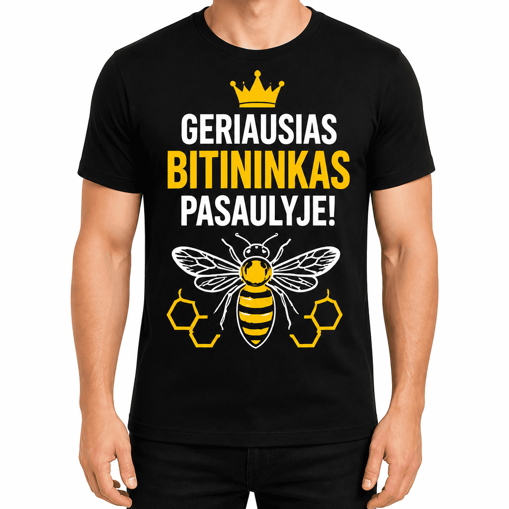 Marškinėlis bitininkui – GERIAUSIAS BITININKAS PASAULYJE!