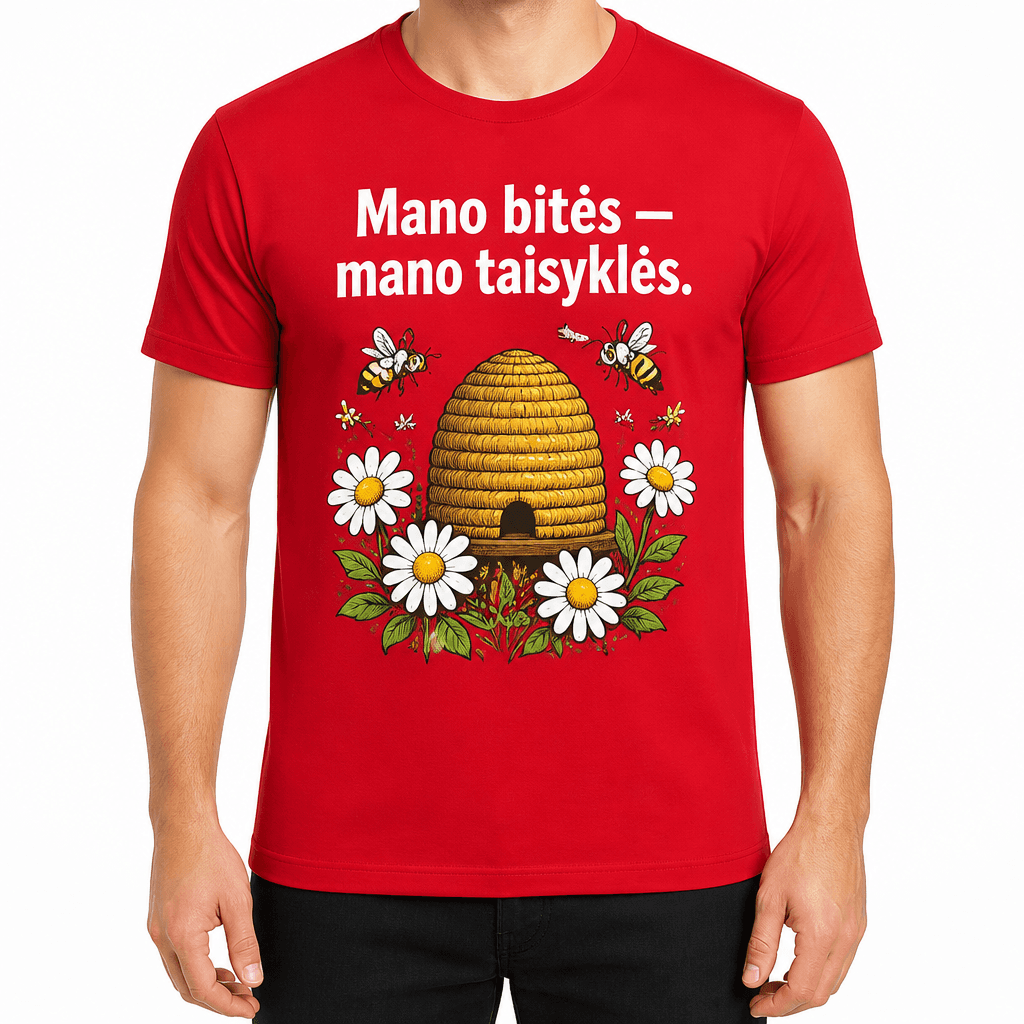 Marškinėlis bitininkui – Mano bitės — mano taisyklės.