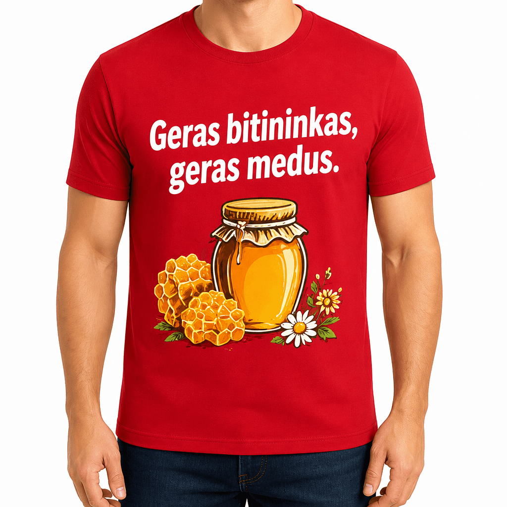 Marškinėlis bitininkui – Geras bitininkas, geras medus.