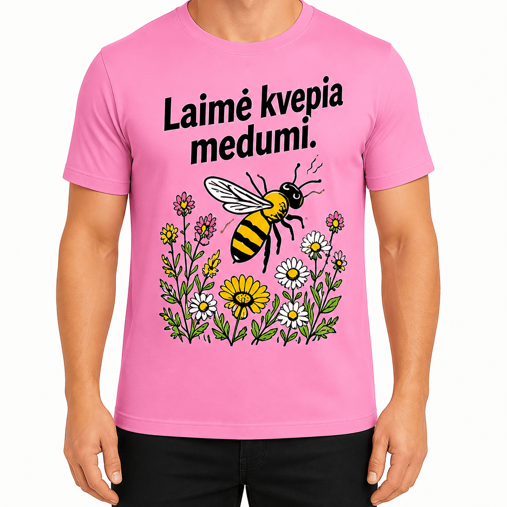 Marškinėlis bitininkui – Laimė kvepia medumi.