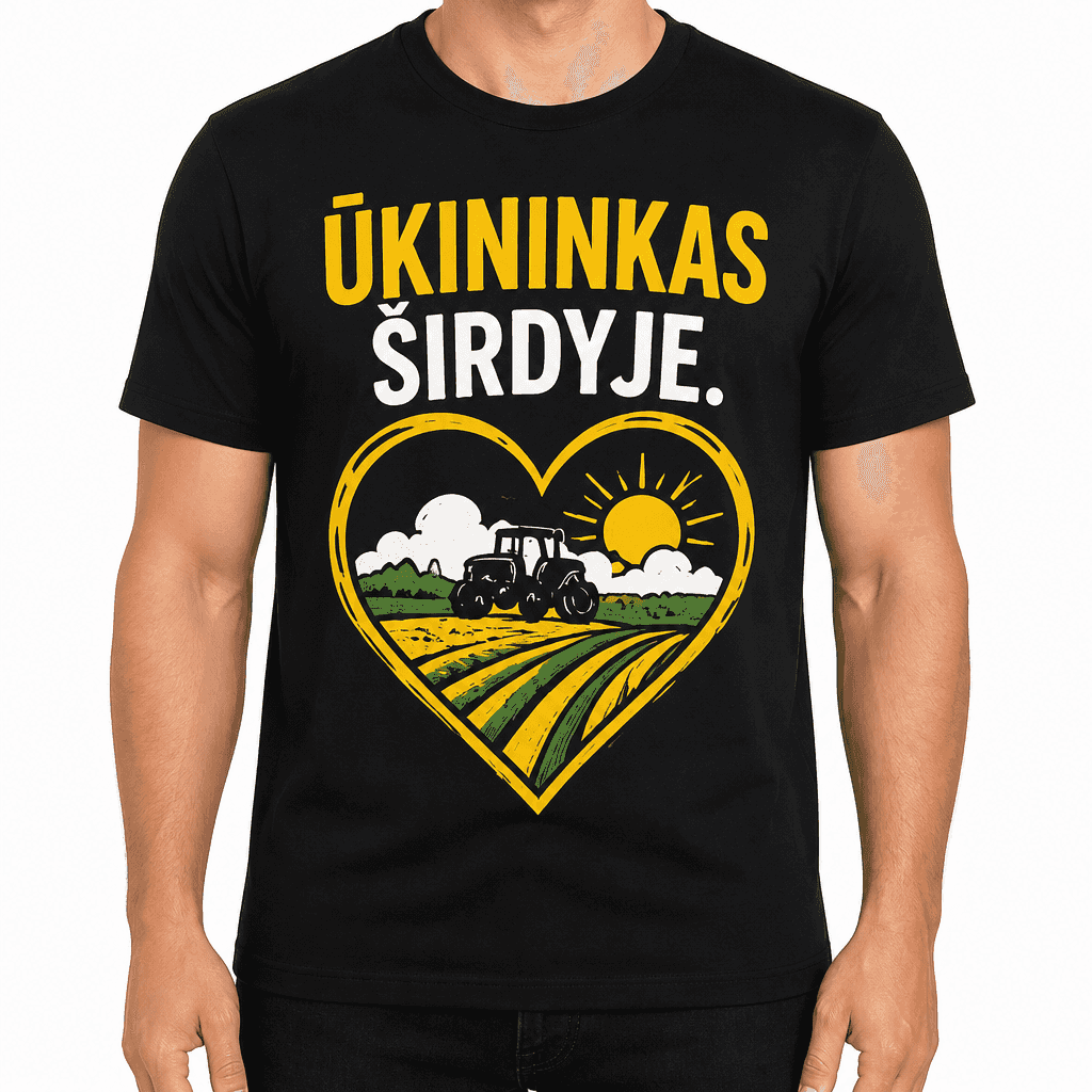 Marškinėlis ūkininkui – ŪKININKAS ŠIRDYJE.