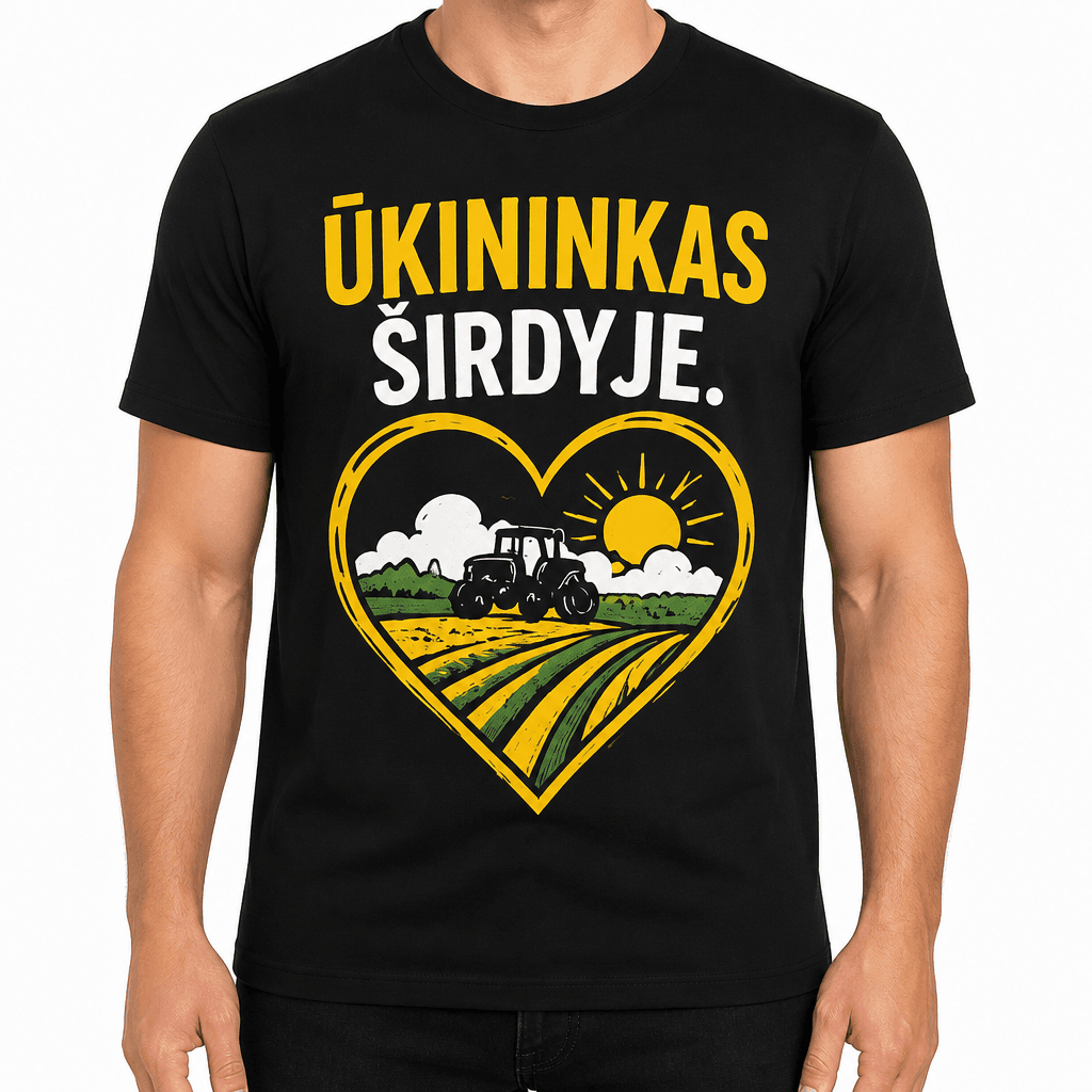 Marškinėlis ūkininkui – ŪKININKAS ŠIRDYJE.