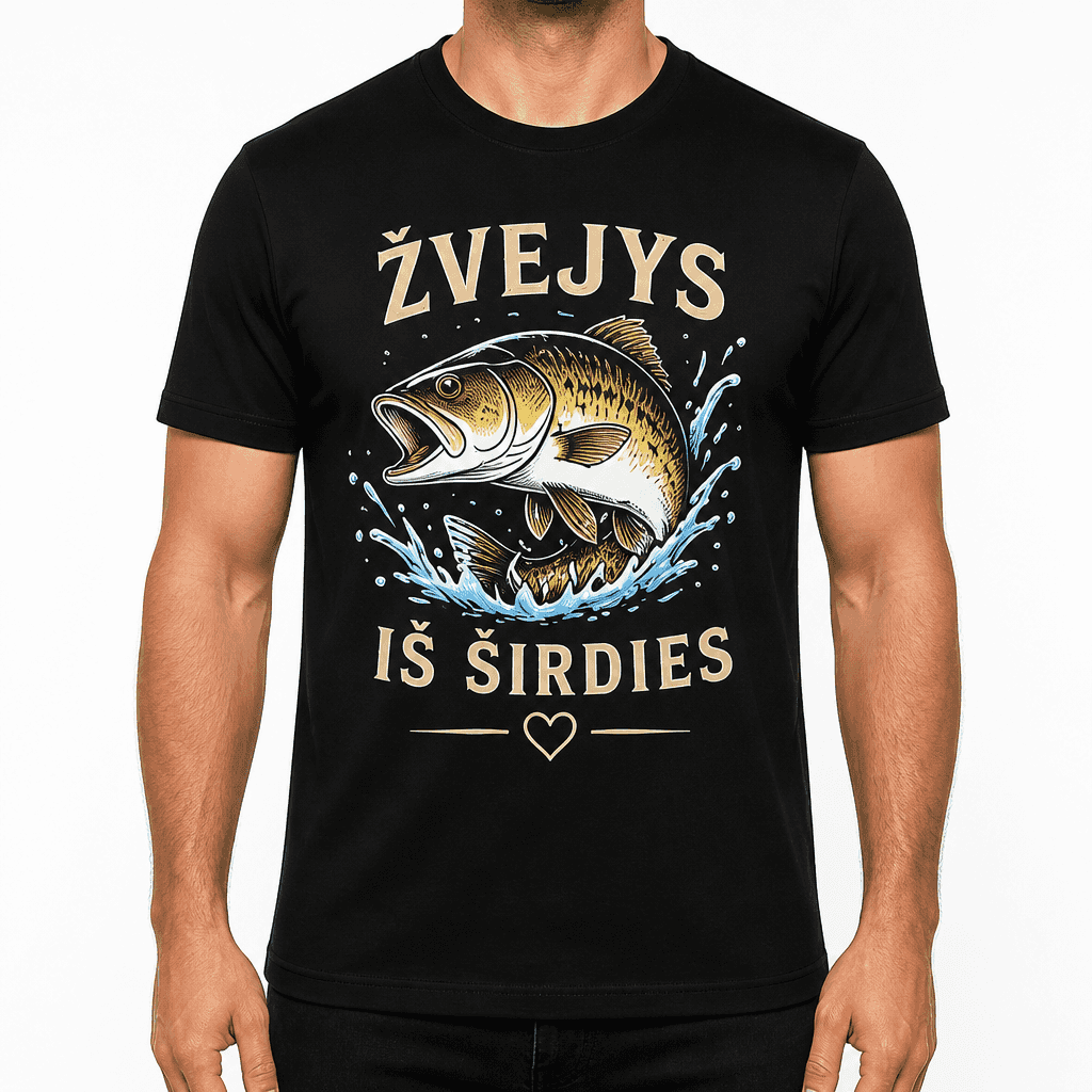Marškinėliai žvejui – ŽVEJYS IŠ ŠIRDIES