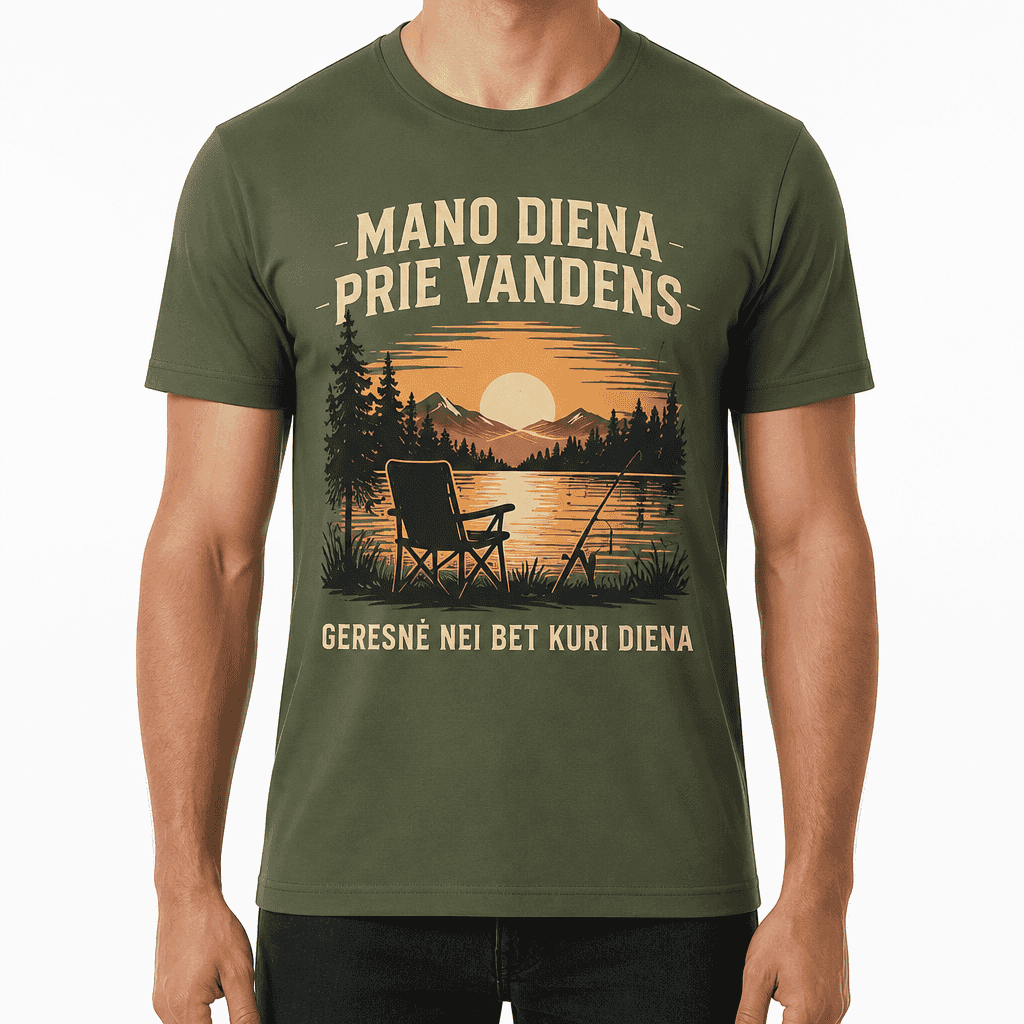 Marškinėliai žvejui – MANO DIENA PRIE VANDENS
