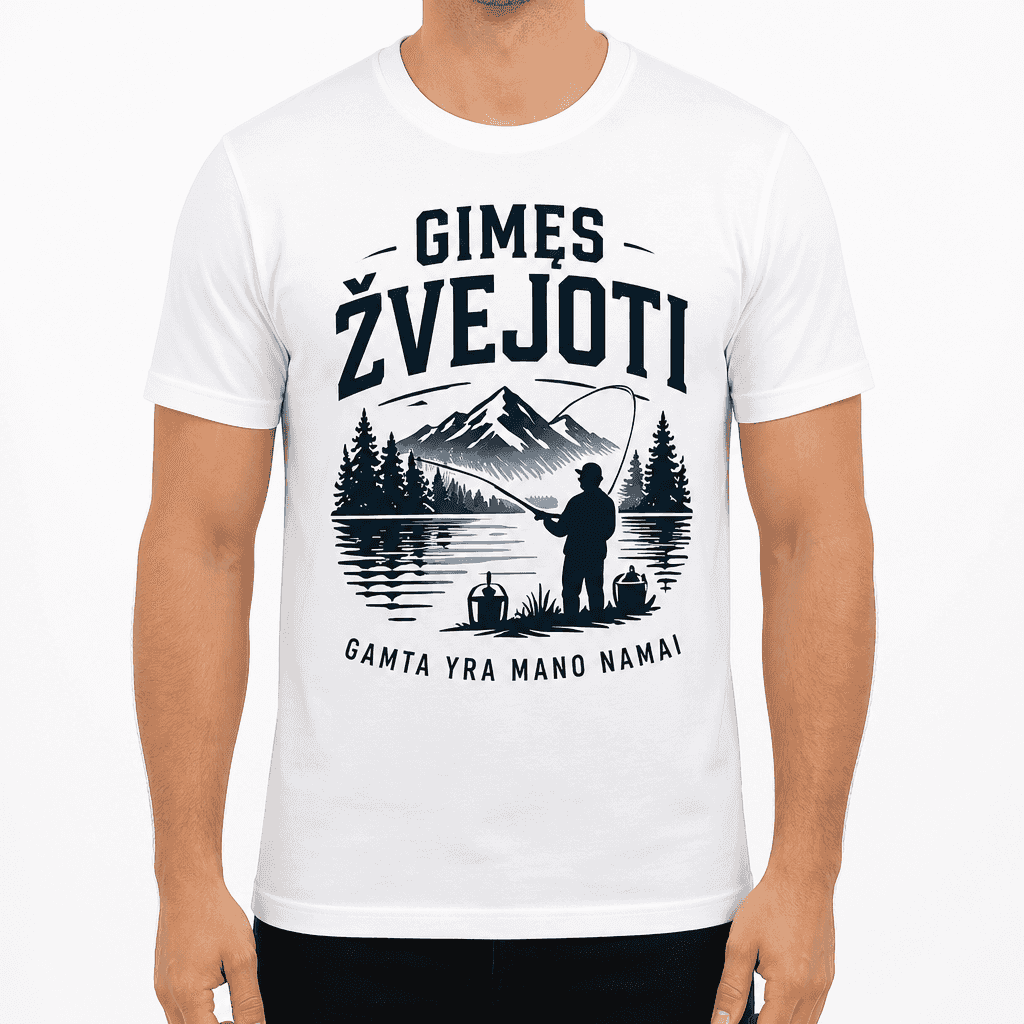 Marškinėliai žvejui – GIMĘS ŽVEJOTI