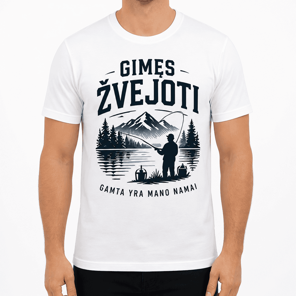Marškinėliai žvejui – GIMĘS ŽVEJOTI