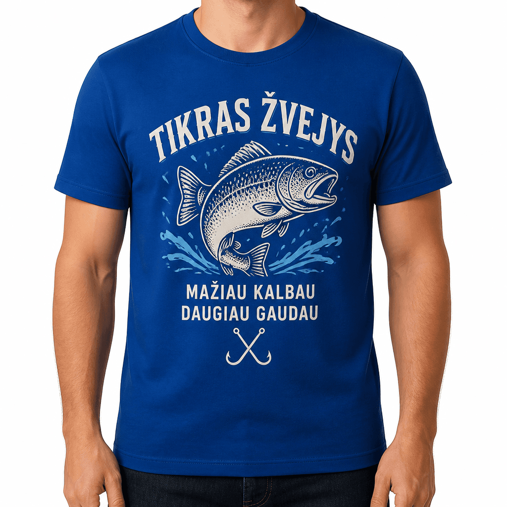 Marškinėliai žvejui – TIKRAS ŽVEJYS