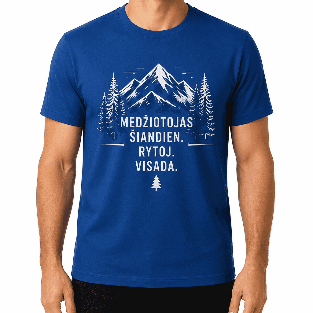 Medžiotojo marškinėlis – MEDŽIOTOJAS ŠIANDIEN. RYTOJ. VISADA.