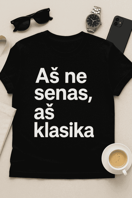 Aš ne senas, aš klasika – marškinėliai su charakteriu