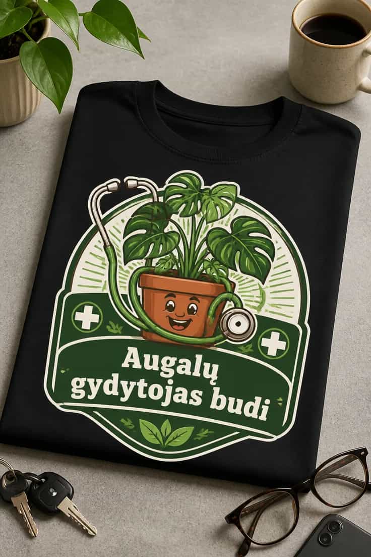 Marškinėliai augalų mėgėjams – Augalų gydytojas budi