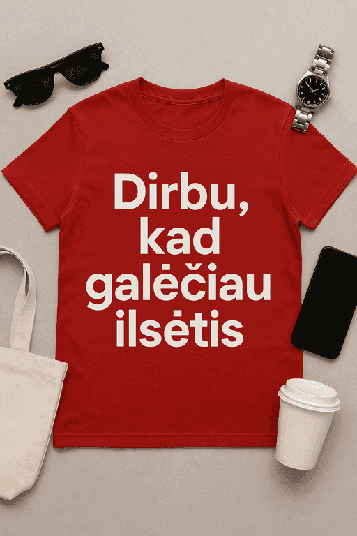 Dirbu, kad galėčiau ilsėtis - marškinėliai