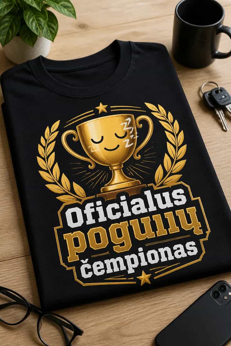 Dovana tėčiui – marškinėliai „Oficialus pogulių čempionas“