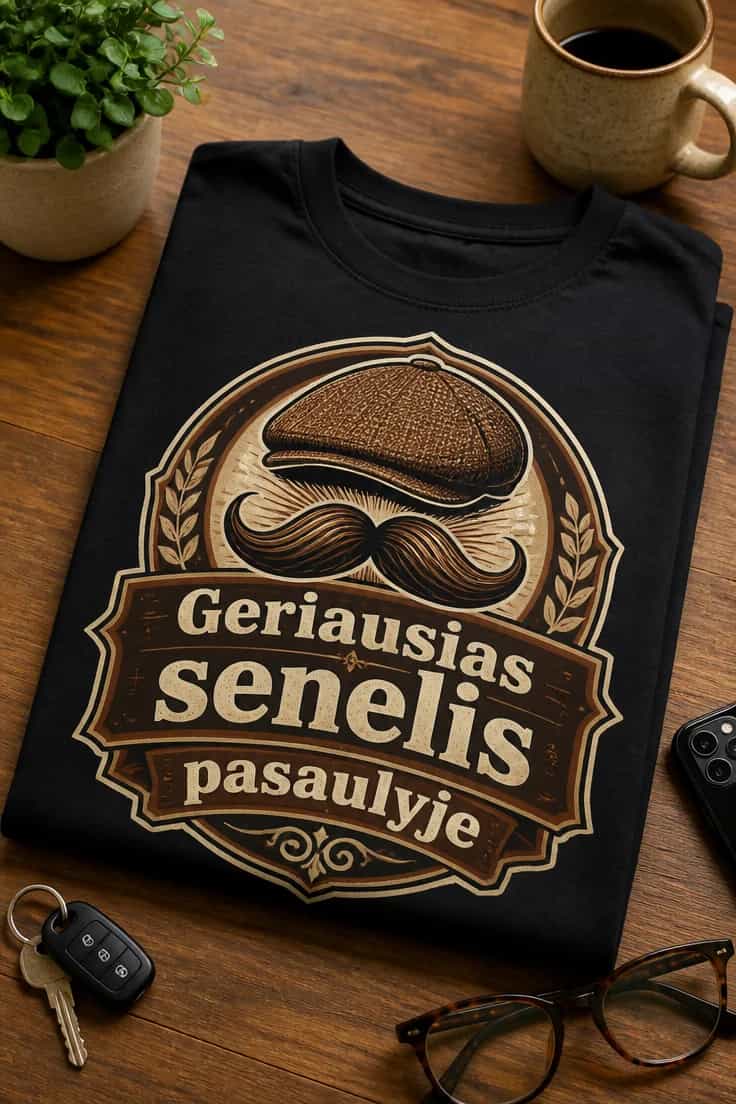 Dovanų marškinėliai seneliui – Geriausias senelis pasaulyje