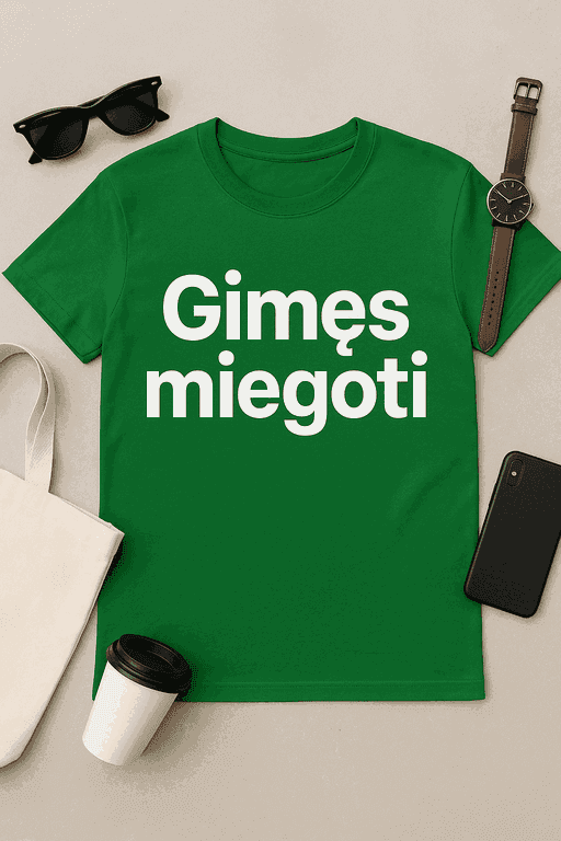 Gimęs miegoti – juokingi marškinėliai sapnų valdovams