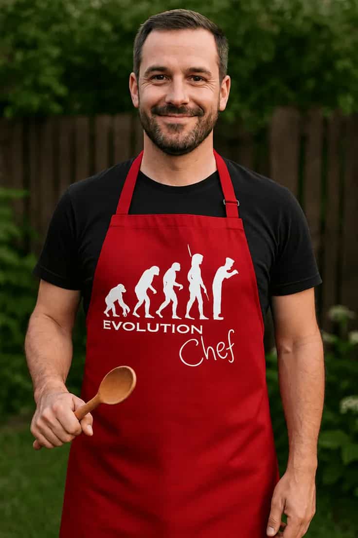 Juokinga prijuostė Virėjo evoliucija – EVOLUTION Chef
