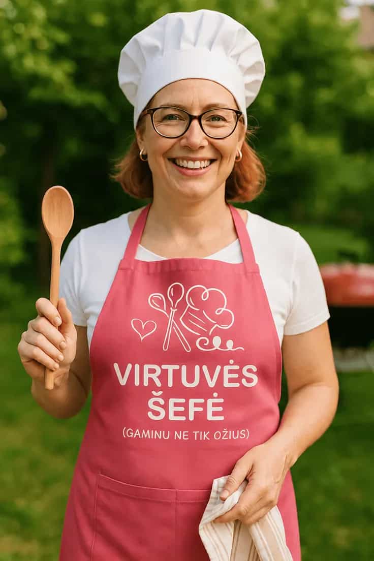 Juokinga prijuostė Virtuvės šefė – VIRTUVĖS ŠEFĖ