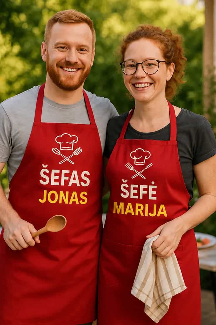 Juokinga prijuostė virtuvės legenda su vardu ŠEFAS