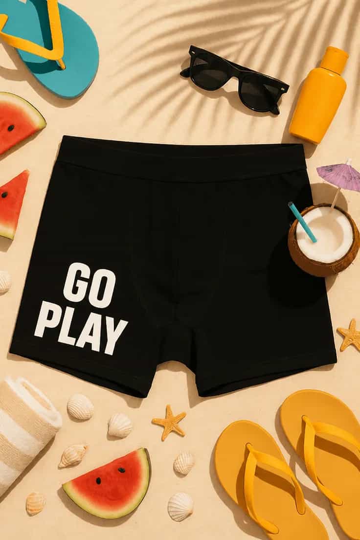 Juokingi bokseriai su go play užrašu – GO PLAY