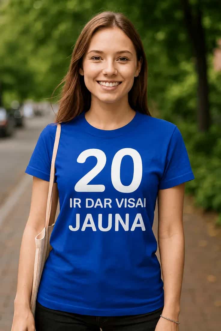 Marškinėliai 20 ir dar visai jauna